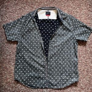 Men Washed Denim Star Button Down